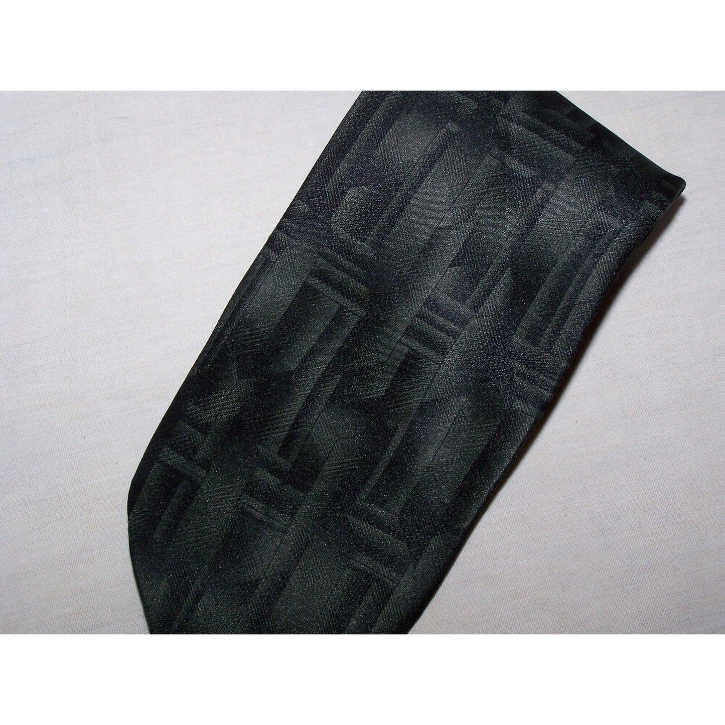 Tie Men's Polyester Neck Tie Brown Black Geometric Puritan Made in U S A