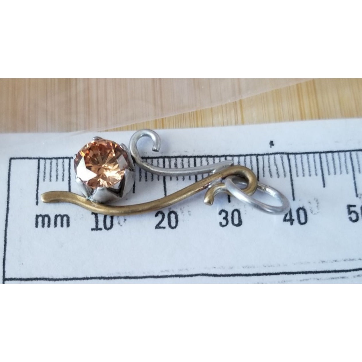 Pendant Champagne Lab Diamond  Silver 3  gr 15 ct 40 mm x 20 mm  Stone  Jerry Fran Harr