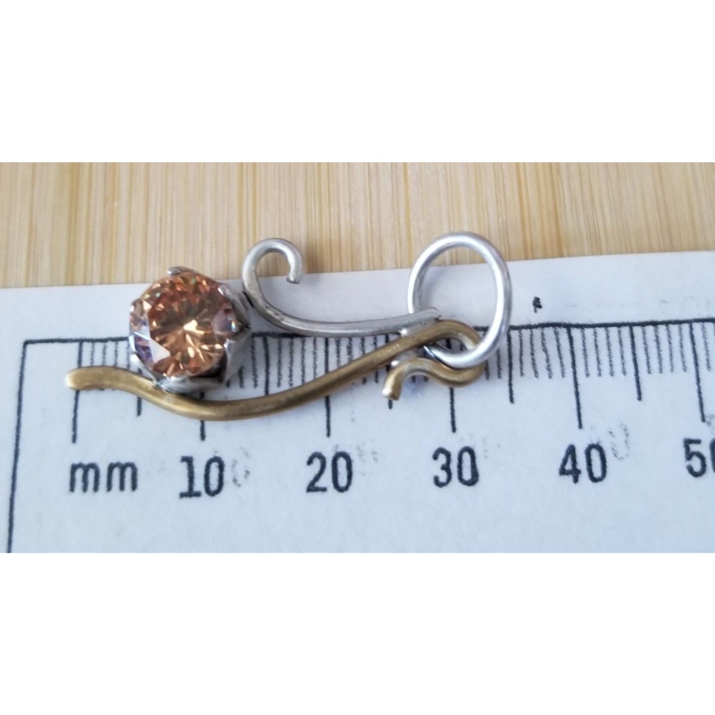 Pendant Champagne Lab Diamond  Silver 3  gr 15 ct 40 mm x 20 mm  Stone  Jerry Fran Harr