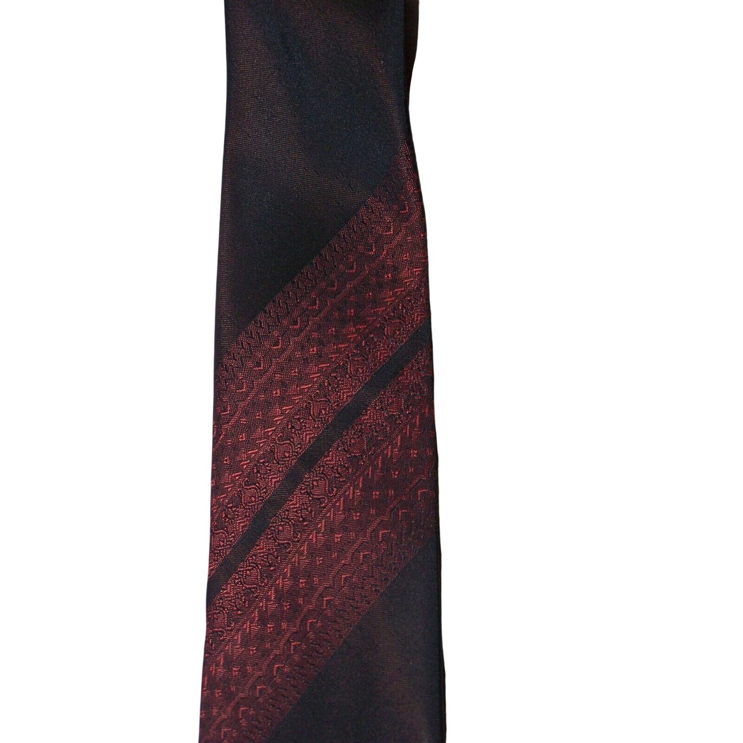 Tie Men's Polyester Neck Tie Burnt Orange Black Geometric Dacron Madmen Style