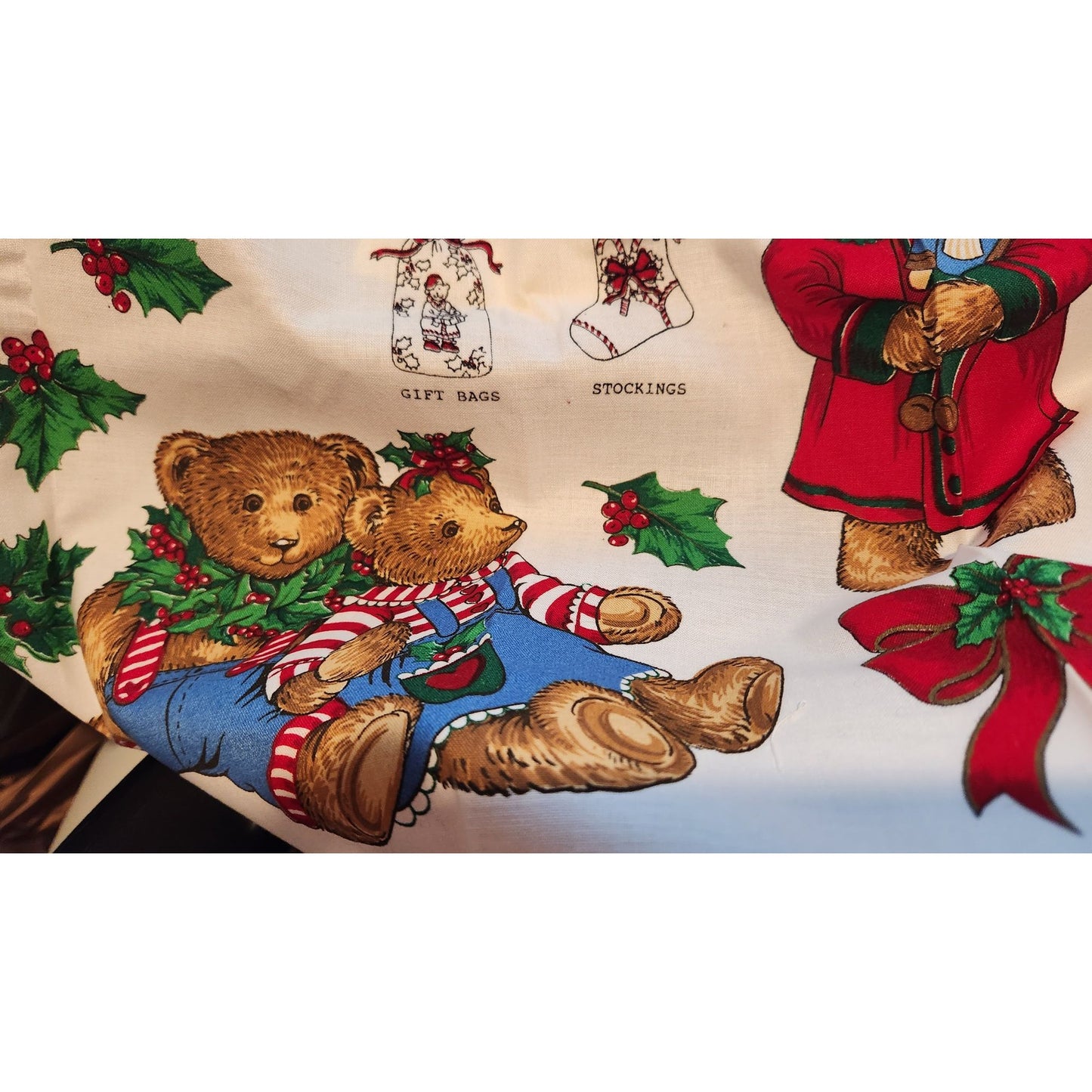 Craft Kit Peppermint Teddy Bear Applique  45" x 36"  Angels Teddy Bears Ornaments Bows