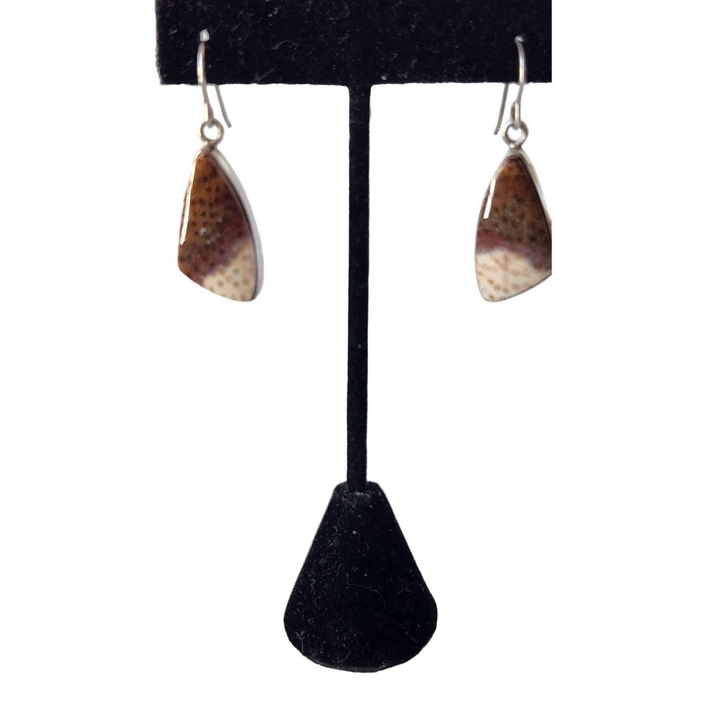 Earrings 925 Silver and Palmwood Silver Hooks Handmade One of a kind Jerry Harr