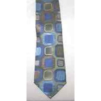 Tie Blue Green Brown Silk  Neck Tie John Ashford Brand  60 " Long  3 1/2"  Wide