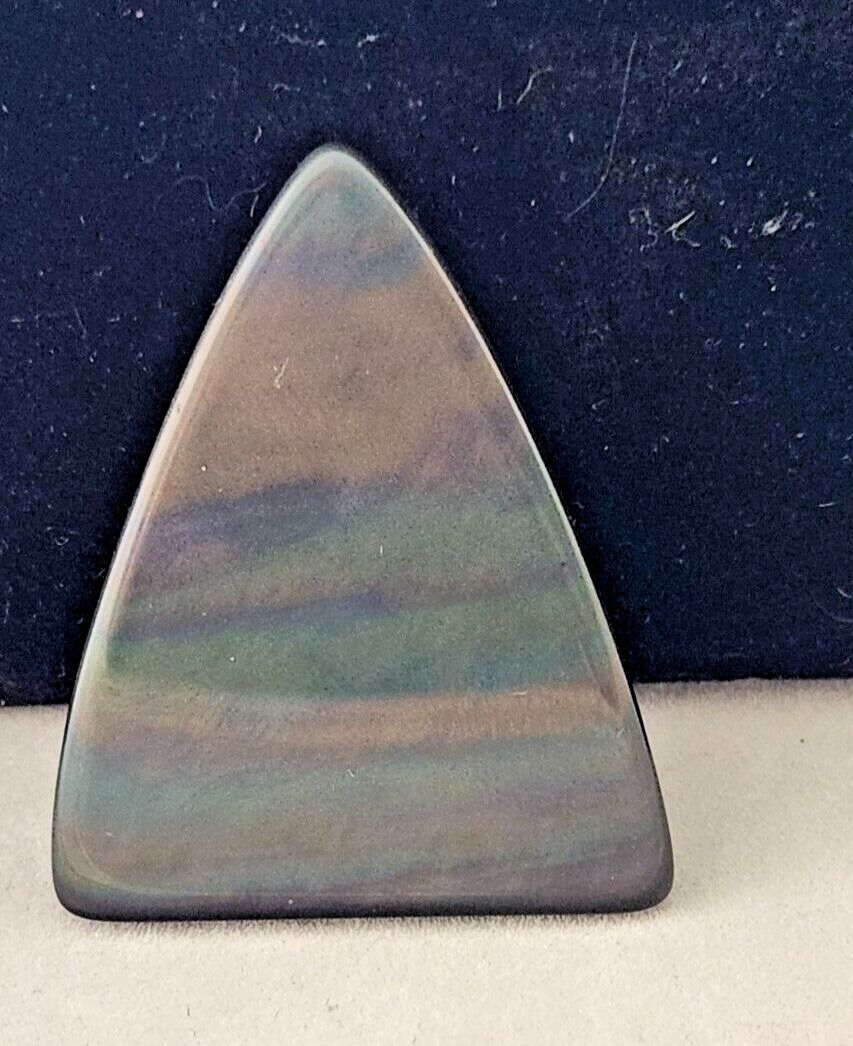 Gemstones Loose Obsidian  Cabochon 8.9 gr Pendant Size 40 mm x 32 mm x 5 mm