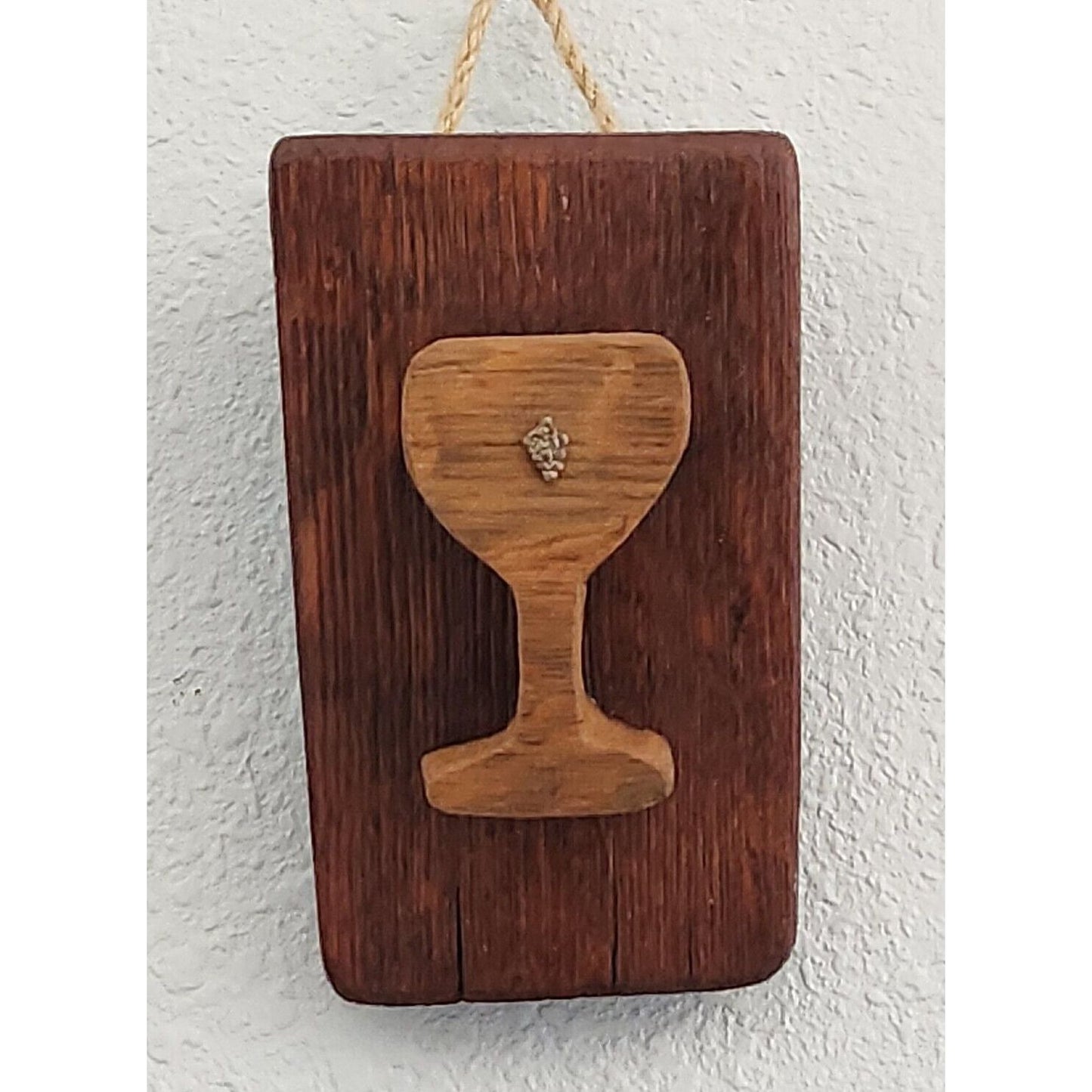 Wood Sign Wine Barrel Wine Glass Grape Cluster Charm Light Wine Stave Toasted