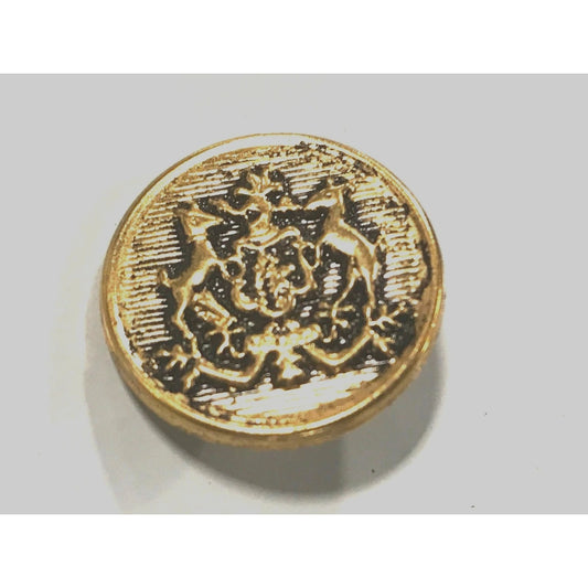 Sewing 148 C&C Metal Products 5160 Rimmed Horse Crest Metal Button Ligne Antique Gold