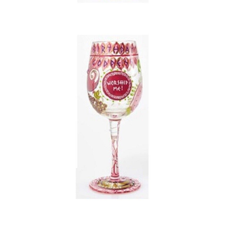 Lolita Wine Glass Birthday Goddess Boxed