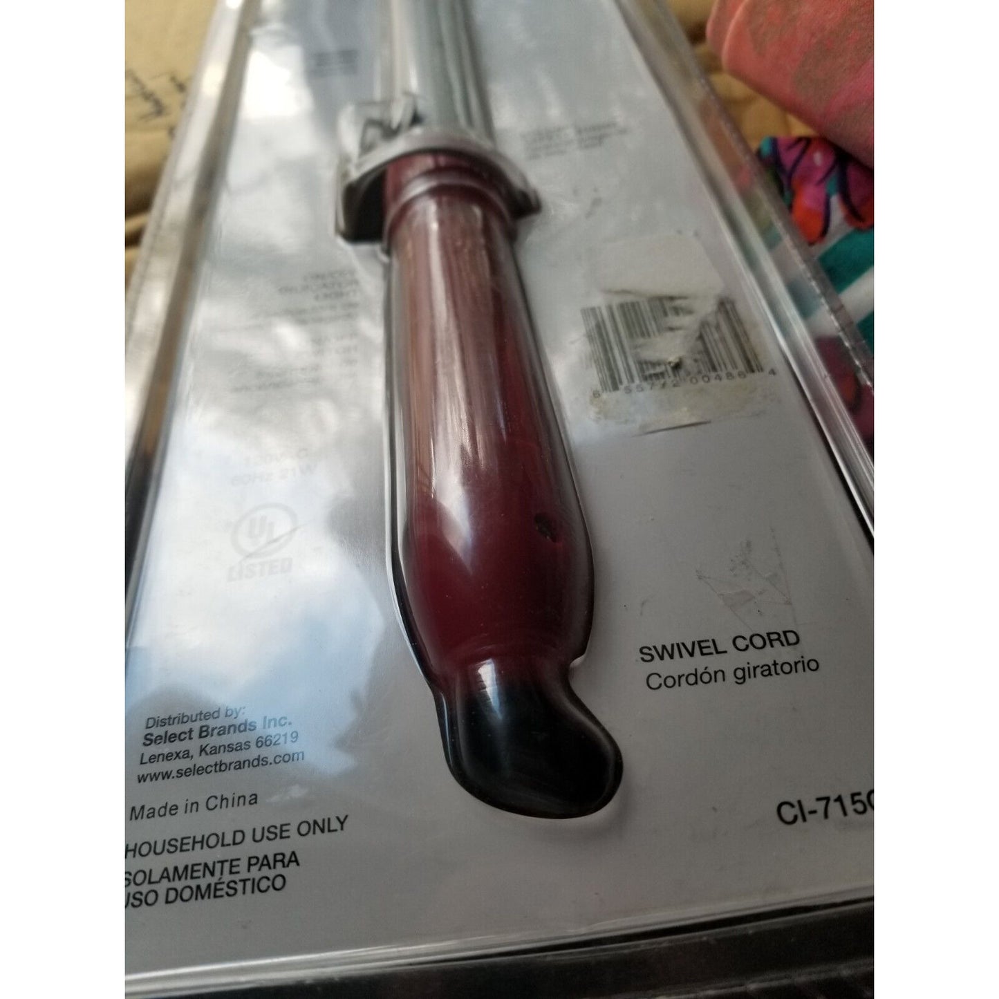 Select Pro 1 Inch Ceramic Curling Iron 2 Heat Settings Swivel Cord Cl-715C-1
