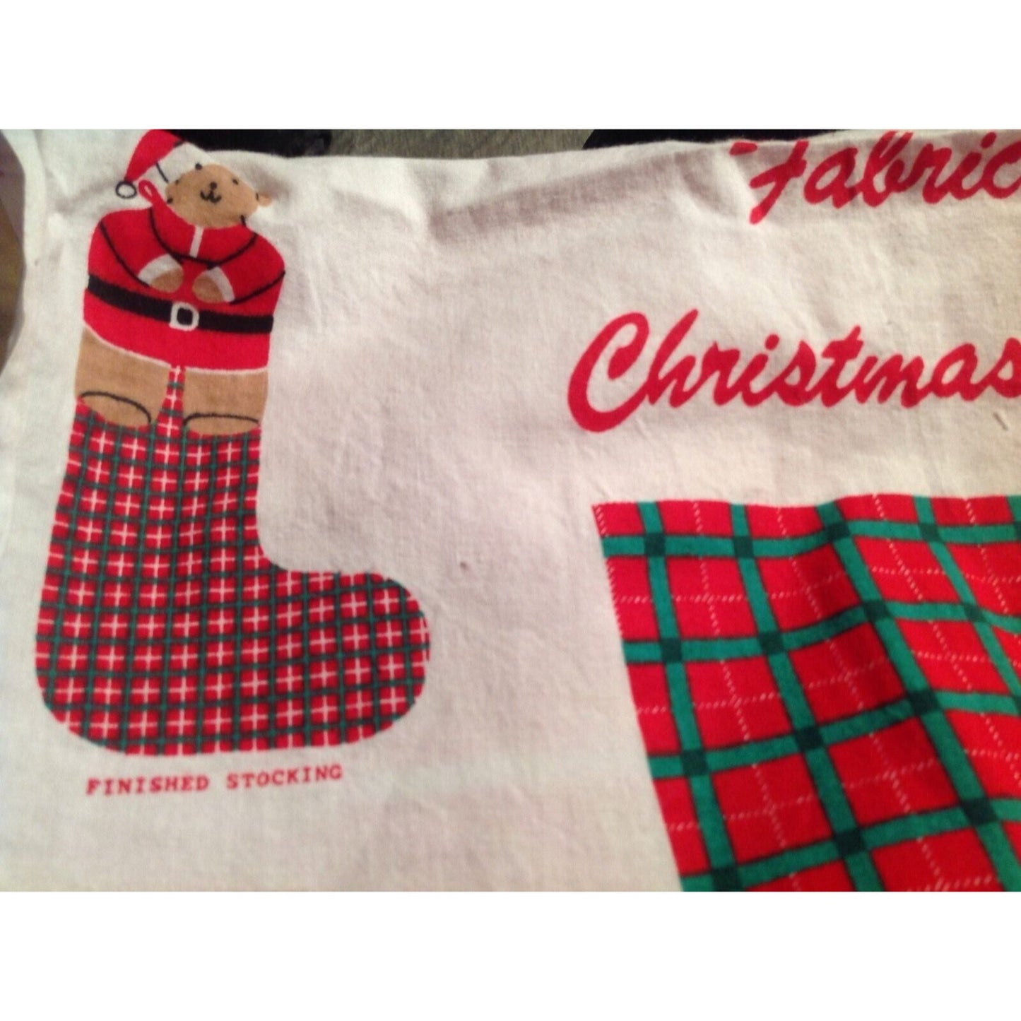 Material Fabric Christmas Stocking Bear Santa Pattern Instructions