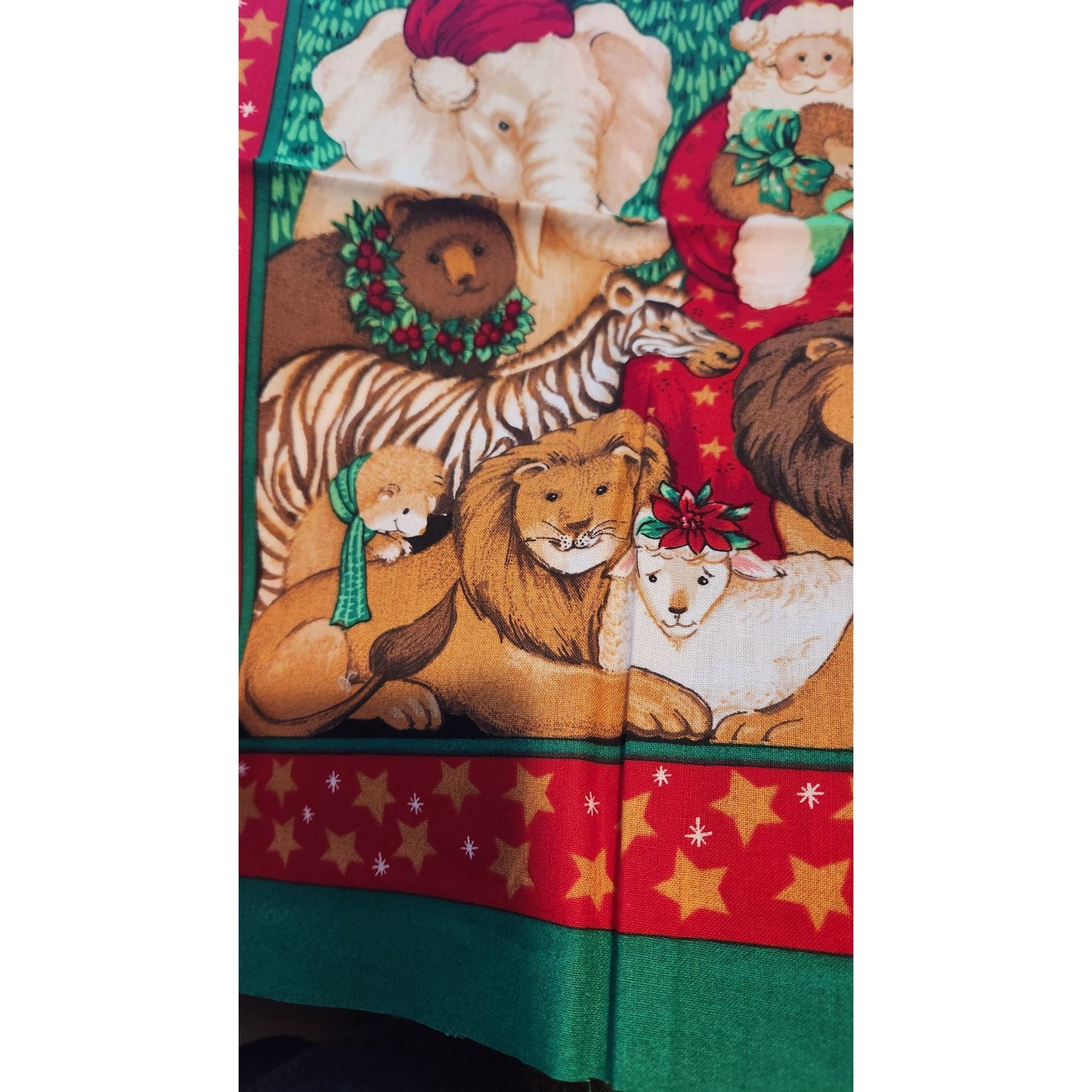 Craft Kit Holiday Napkin Panels 10 Pieces 23" x 17" Santa Tree Star Mouse Tiger Lion Elephant Zebra Lamb