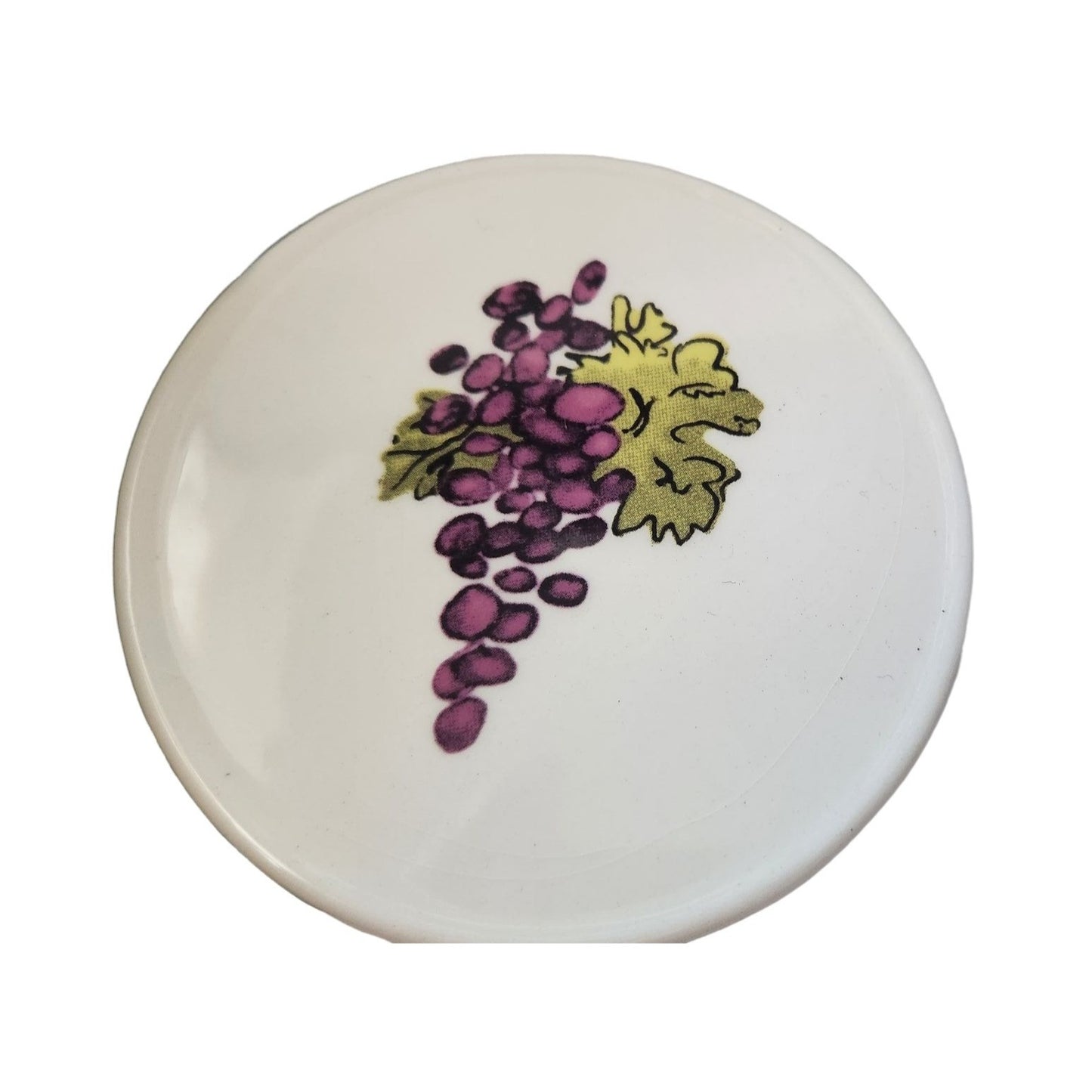 Coasters Wine Design Ceramic Rubber Feet 4" Round Grape Clusters Purple Red Ralph's Dolmite