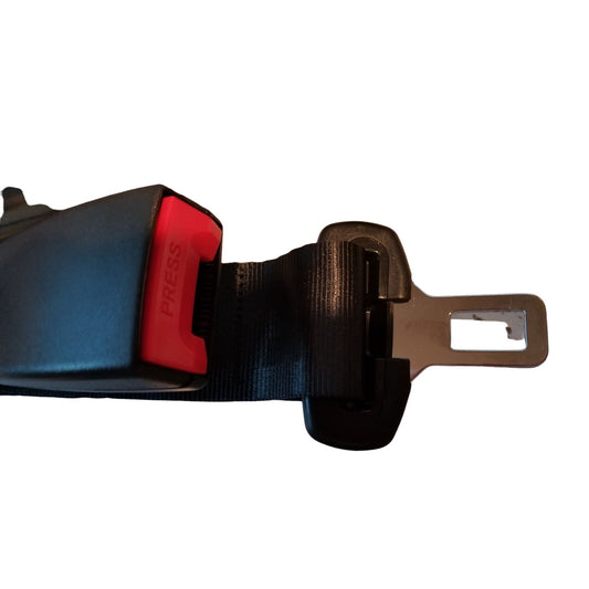 Universal Seat Belt Extender 12" Black with Red Button for release