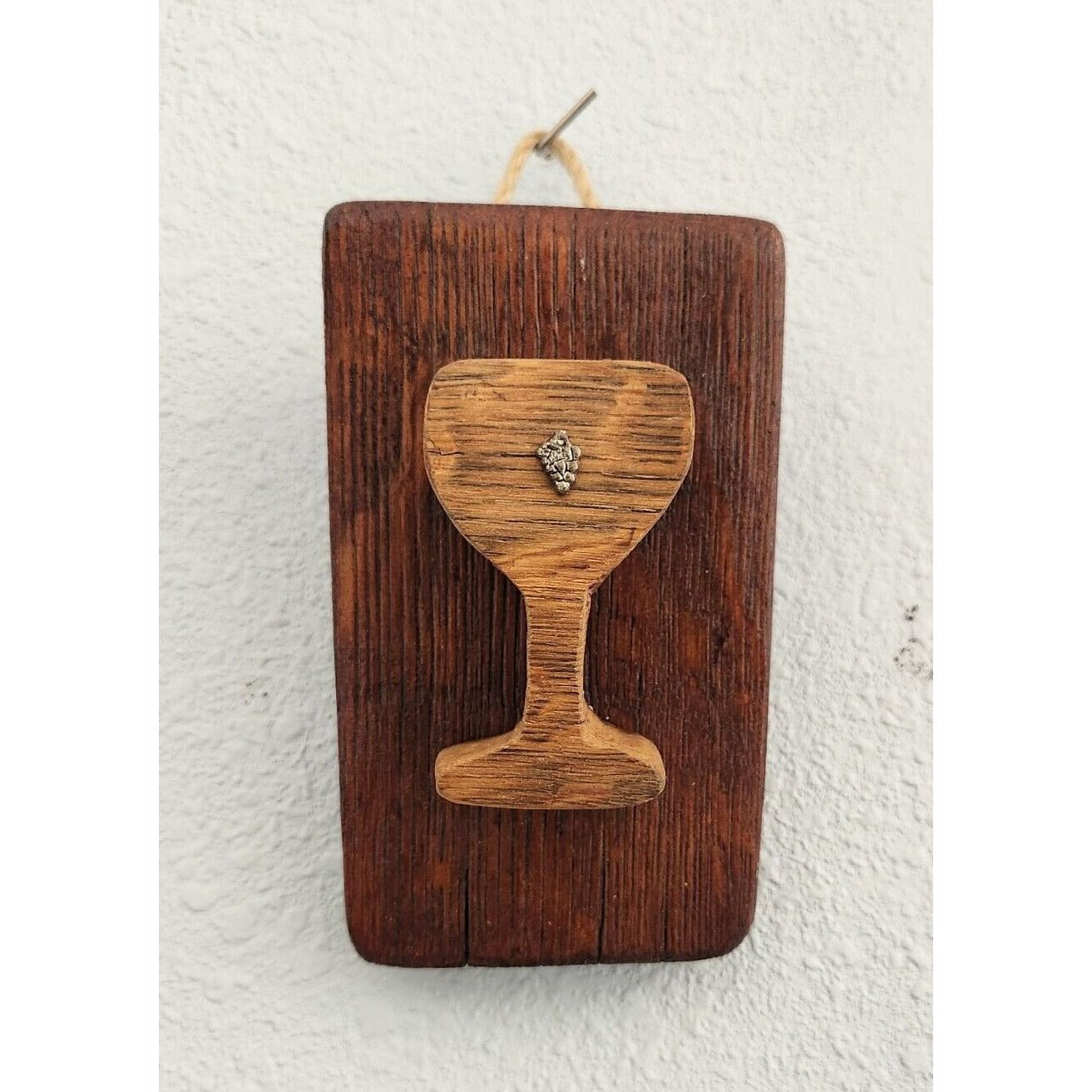 Wood Sign Wine Barrel Wine Glass Grape Cluster Charm Light Wine Stave Toasted