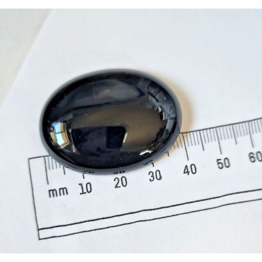 Gemstones Loose Black Onyx Cabochon 16.2 gr Pendant Size 42 mm x 30 mm