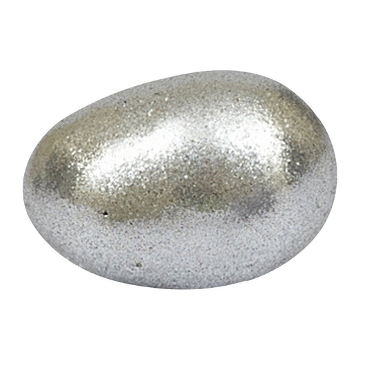 Easter Sparkling Egg Decor Silver Small 1.75"  x 2.25"  Embellished Glitter
