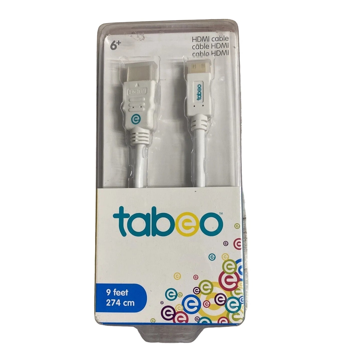 WHITE TABEO TOYSRUS 9' FOOT HDMI CABLE HDTV BLU RAY GAME CONSOLES “BRAND NEW”