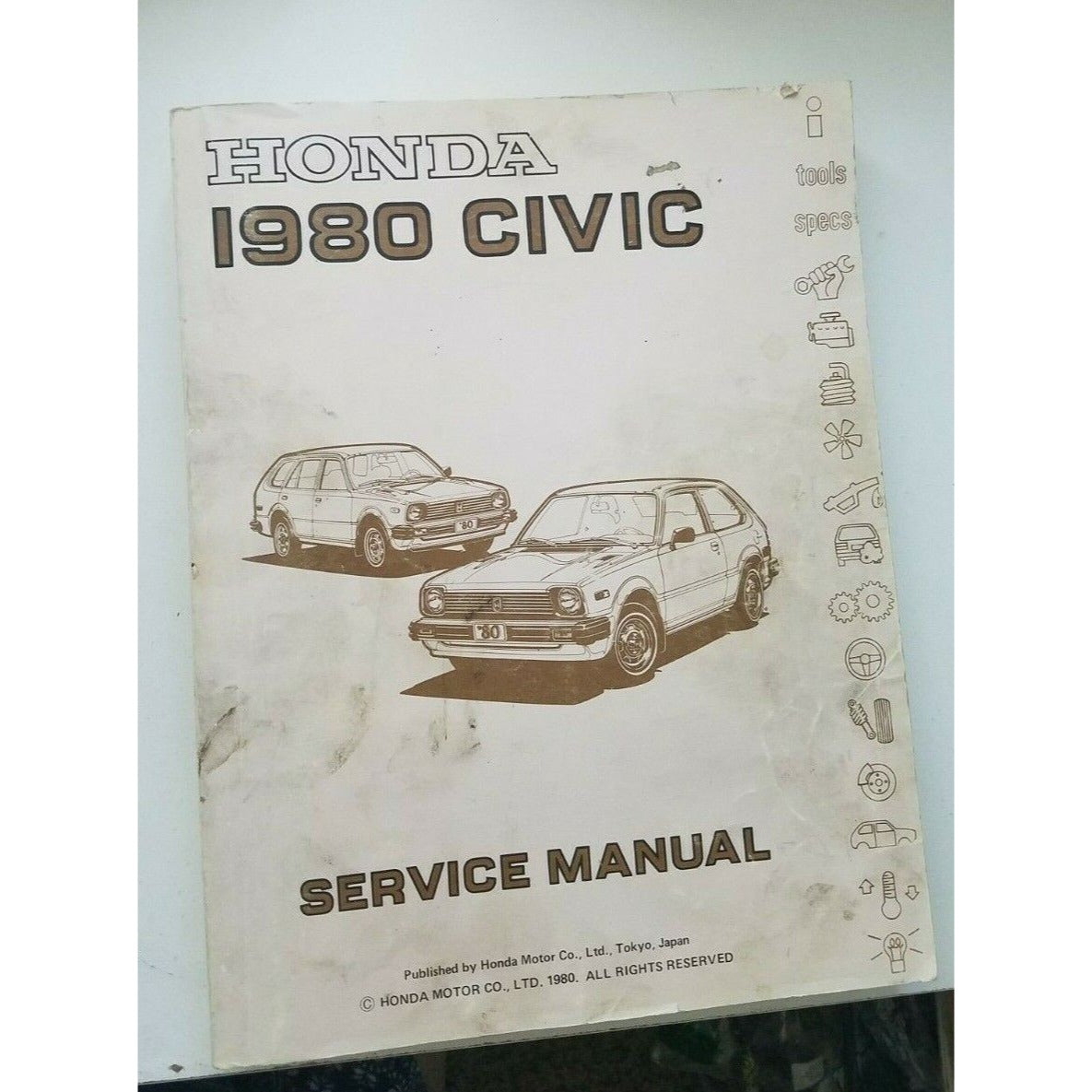 Book 1980  Honda  Civic Service Manual All Models