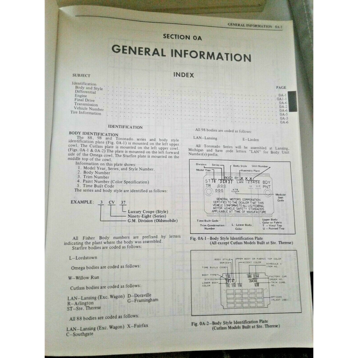 1978 Oldsmobile Chassis Service Manual All Series Shop Repair Automobile