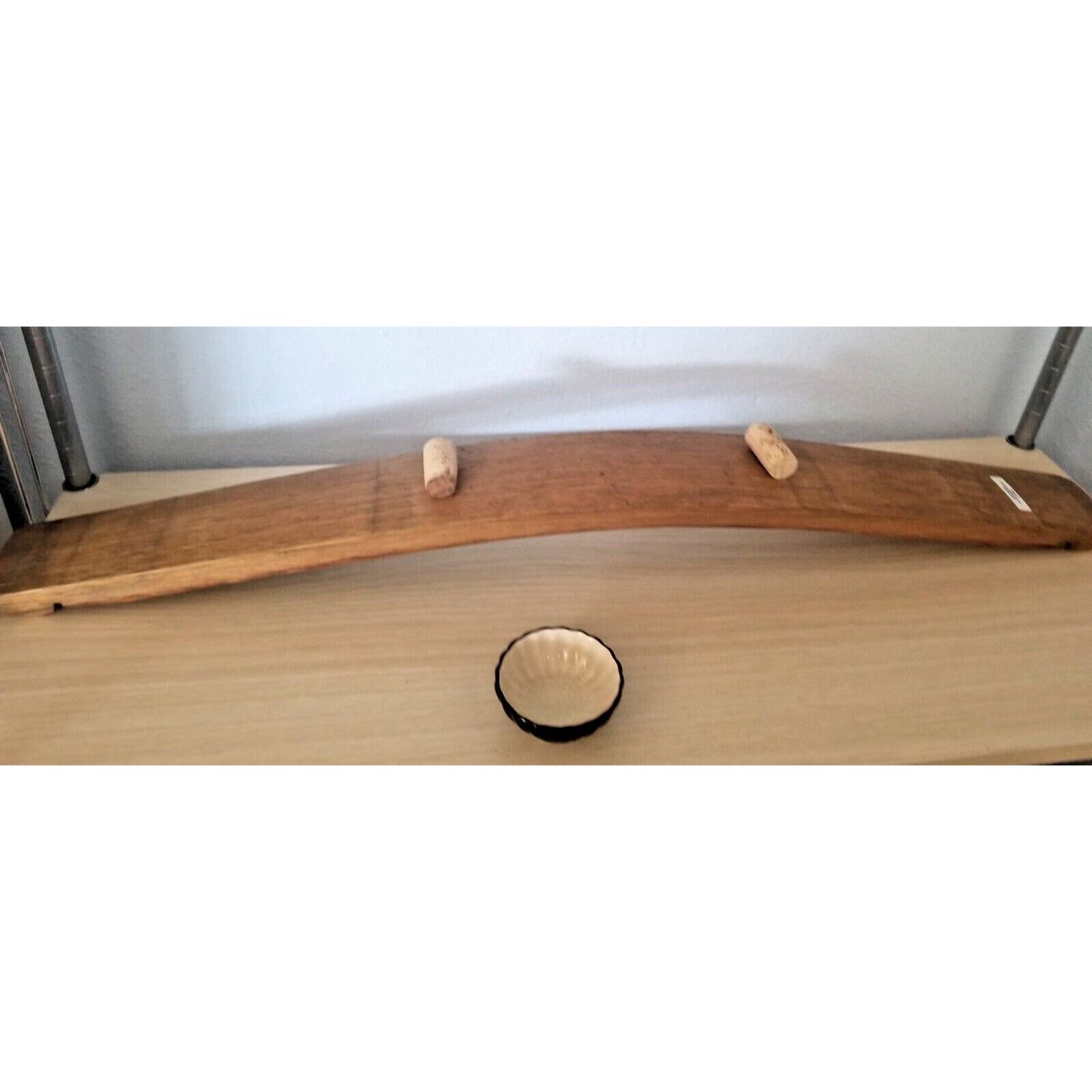 Wine Stave Sushi Tray Cork Feet  Brown Dipping Bowl   34" x  3 1/2 " x 2"