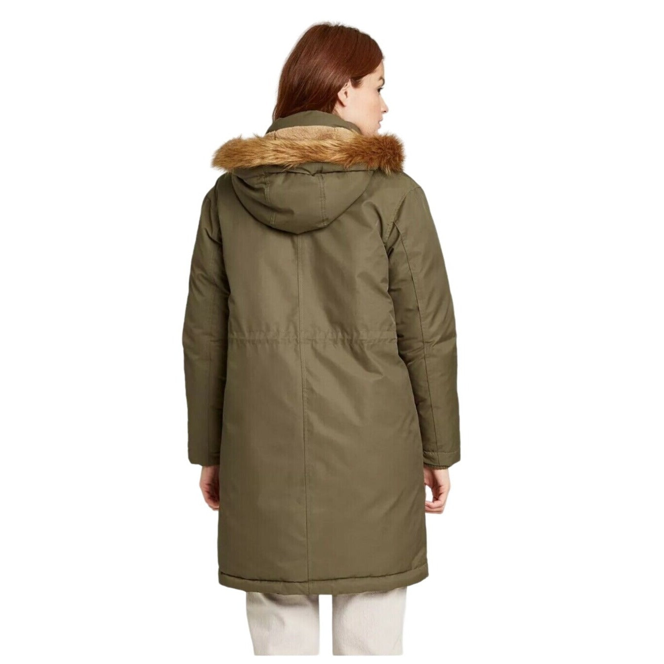 Jacket Women's size XS Green Arctic Parka Coat Universal Thread Hood Fur lined