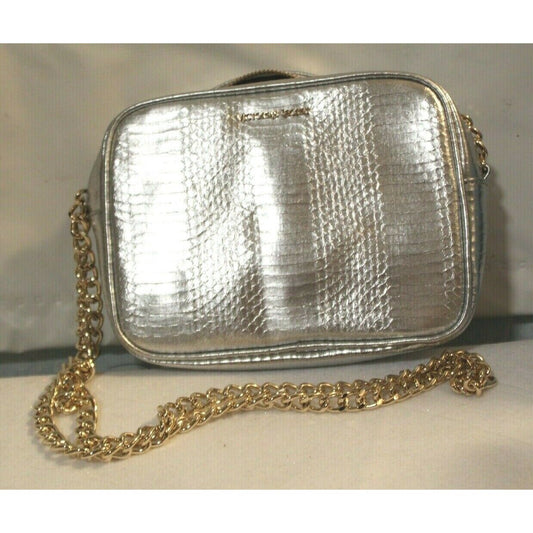 Purse Victoria Secret Silver Shoulder Bag Gold Metal Chain Strap Inside Pocket