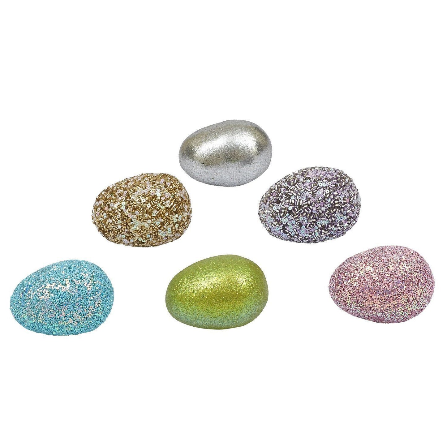 Easter Sparkling Egg  Blue Small 1.75"  x 2.25"  Embellished Bead Glitter Gem