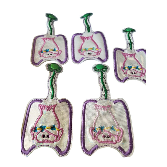 Bath & Body Works 1 oz Hand Sanitizer Set of 5 Trolls Embroidered Faux Leather Holder