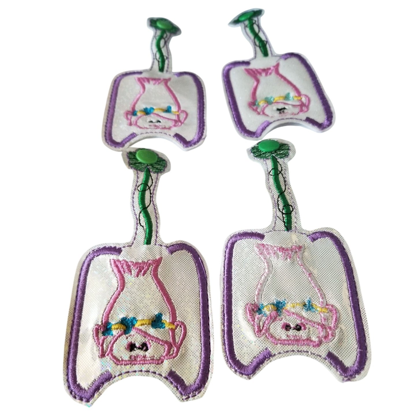 Bath & Body Works 1 oz Hand Sanitizer Set of 5 Trolls Embroidered Faux Leather Holder