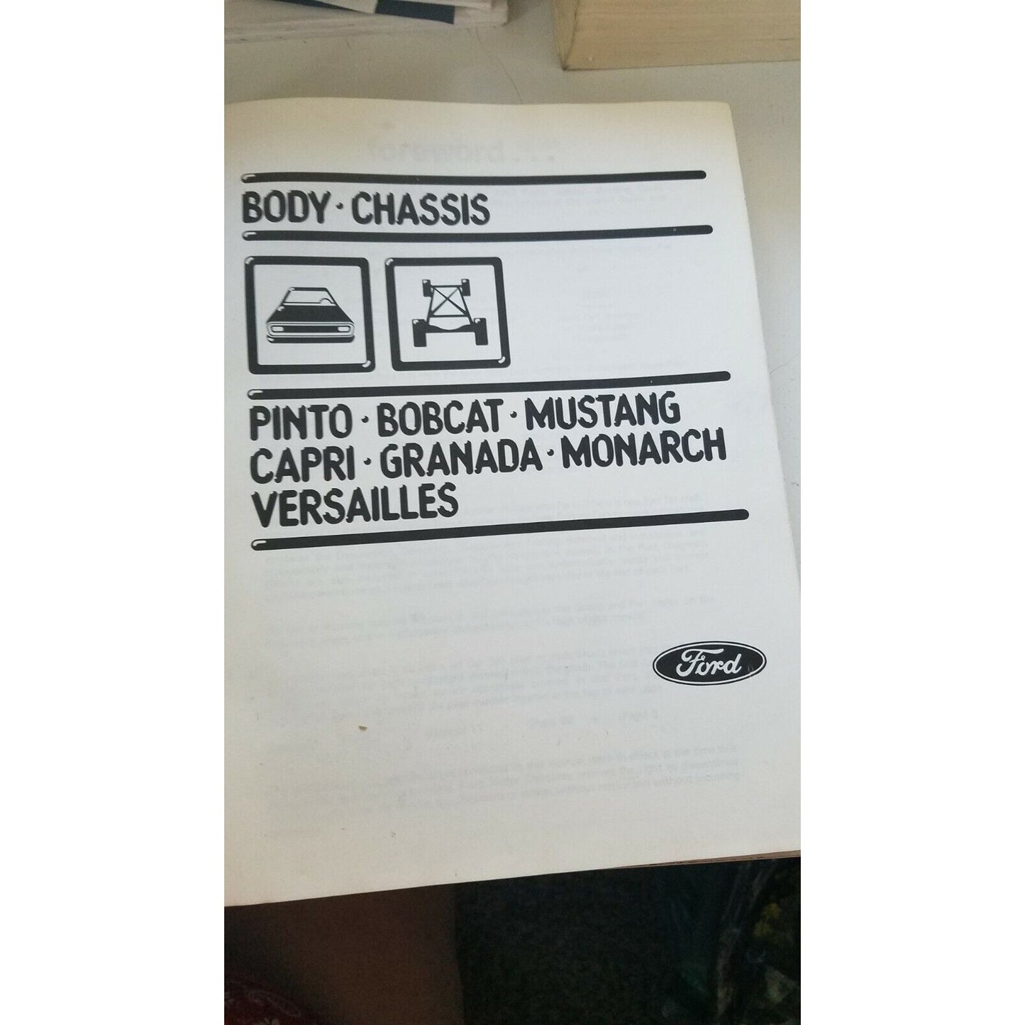 1980 Car Shop Manual Chassis Pinto Bobcat Mustang Capri Granada Monarch