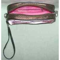 Cosmetic Bag Purse Pink Shoes Size Soft  Zip Top Carrying Strap  6 1/2" by  4"