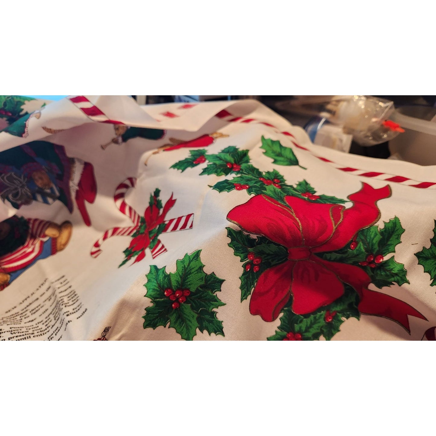 Craft Kit Peppermint Teddy Bear Applique  45" x 36"  Angels Teddy Bears Ornaments Bows