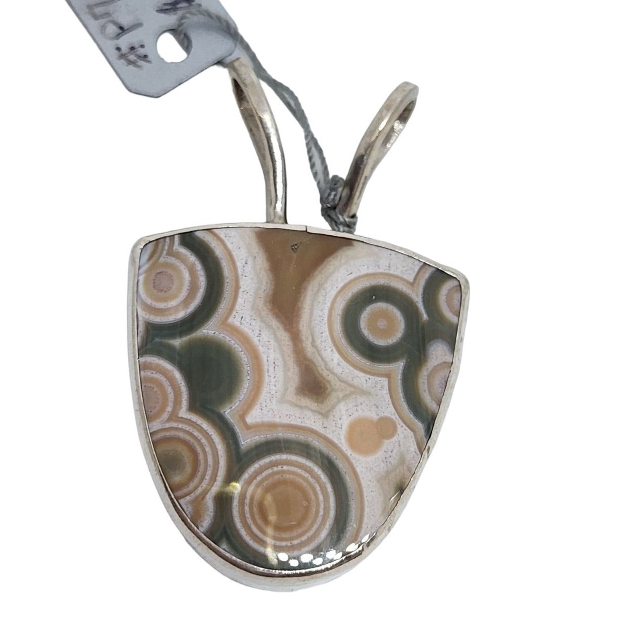 Ocean Jasper Pendant 14.7 Gr 50mm x 35mm Jerry & Fran Harr 925 Silver Round Triangle