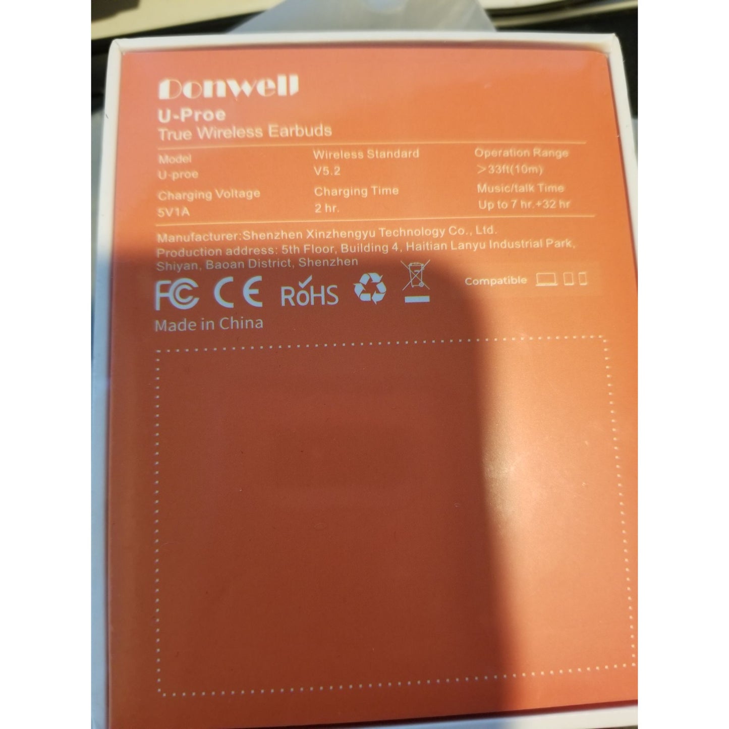 Earbuds Donwell U-Proe True Wireless Earbuds and a Carrying Case with Hook