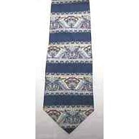 Tie Blue Red Silver Silk Neck Tie Claybrooke Brand  57  1/2 " Long  3 1/2" Wide