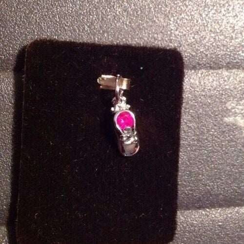 Charm Baby Shoe Birthstone Charm July Silver 1/2"