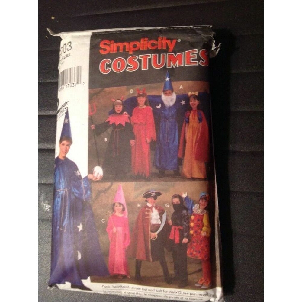 Pattern Simplicity # 9703 Size S M L Costume Wizard Pirate Princess Hat Cape