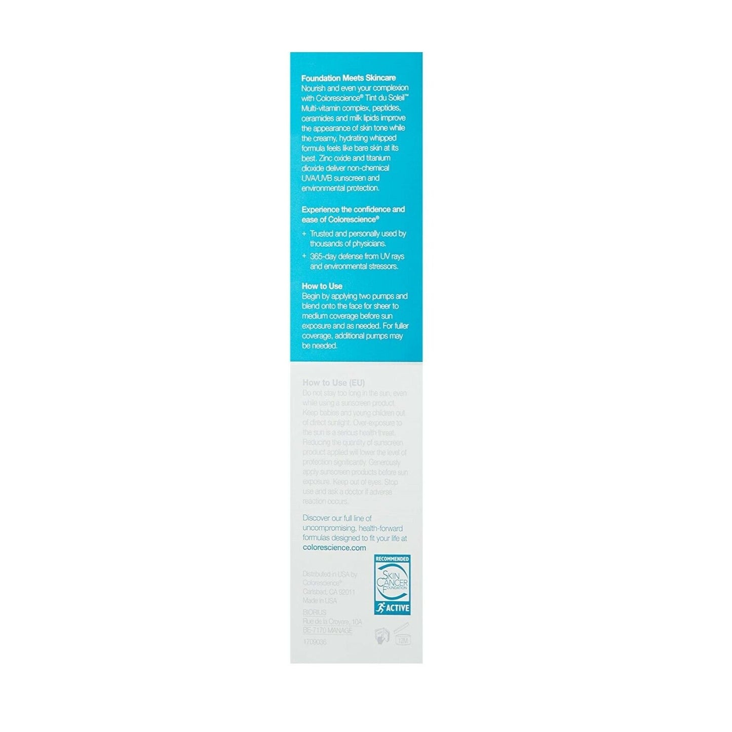 Skin Care Colorescience Tint du Soleil Tan SPF30 UV Protective Foundation 1 oz