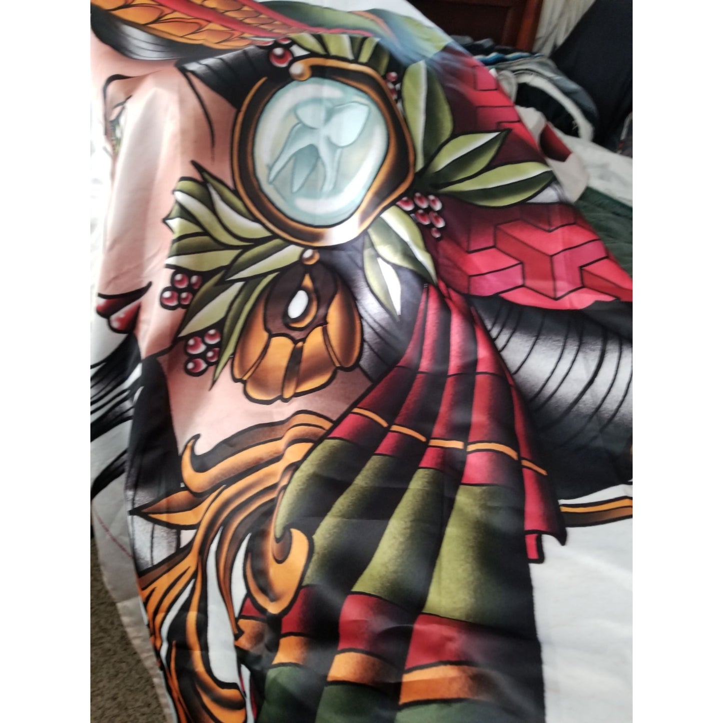 Ambesonne Trippy Art Tapestry, Deck Card Games Female Lady with Feather on Head Boho Graphic, Wall Hanging for Bedroom Living Room Dorm Deco