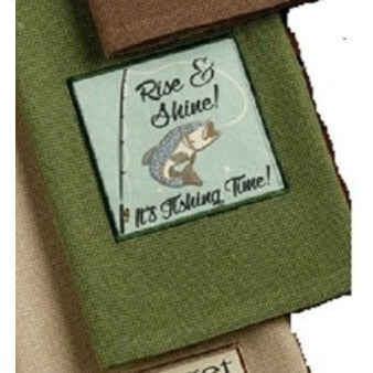 Kitchen Towel Design Import Rise & Shine! It's Fishing Time  18 x 28" Cotton