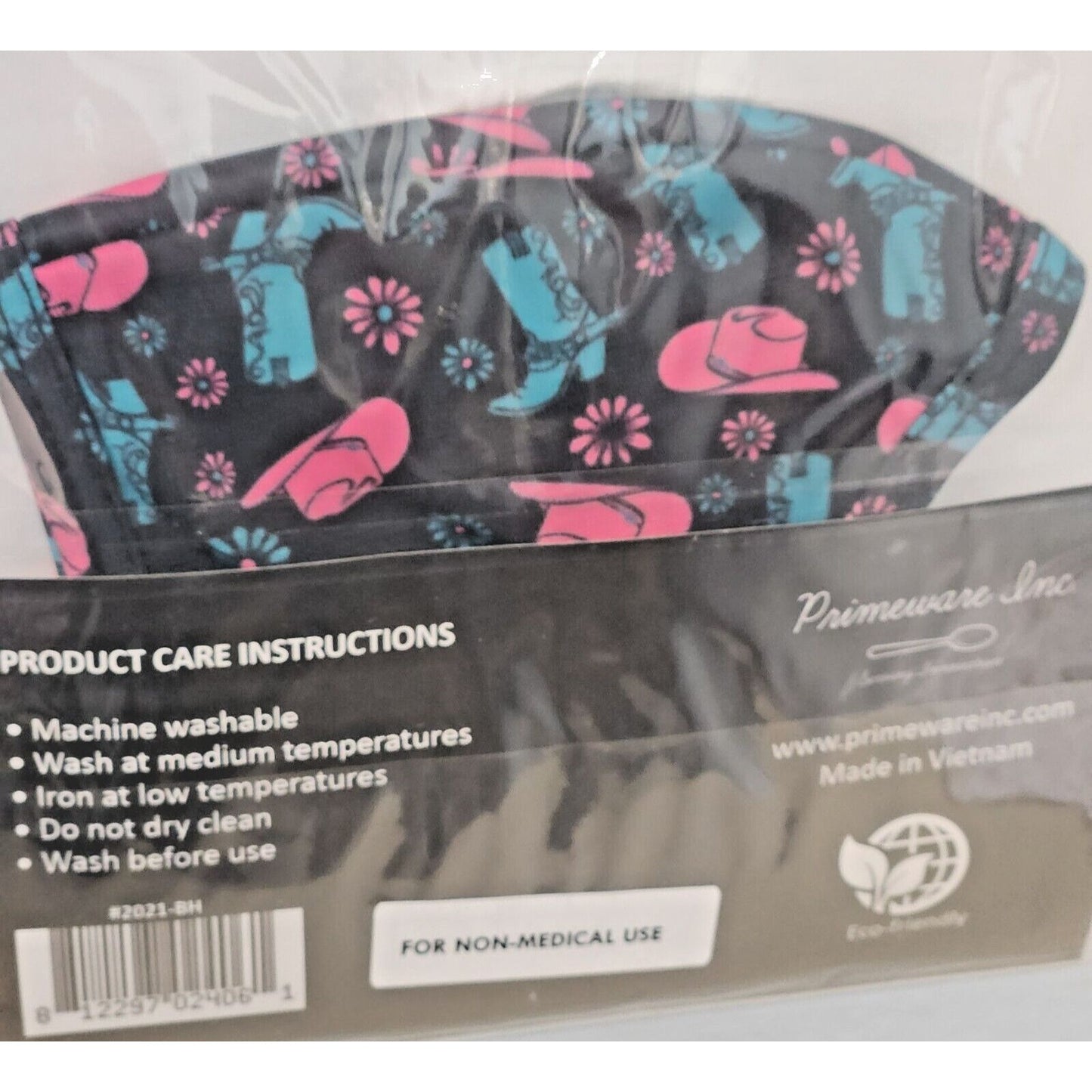 Primeware Mask Cowgirl Design Adult 2 pack 2 layers 100 % Polyester Washable