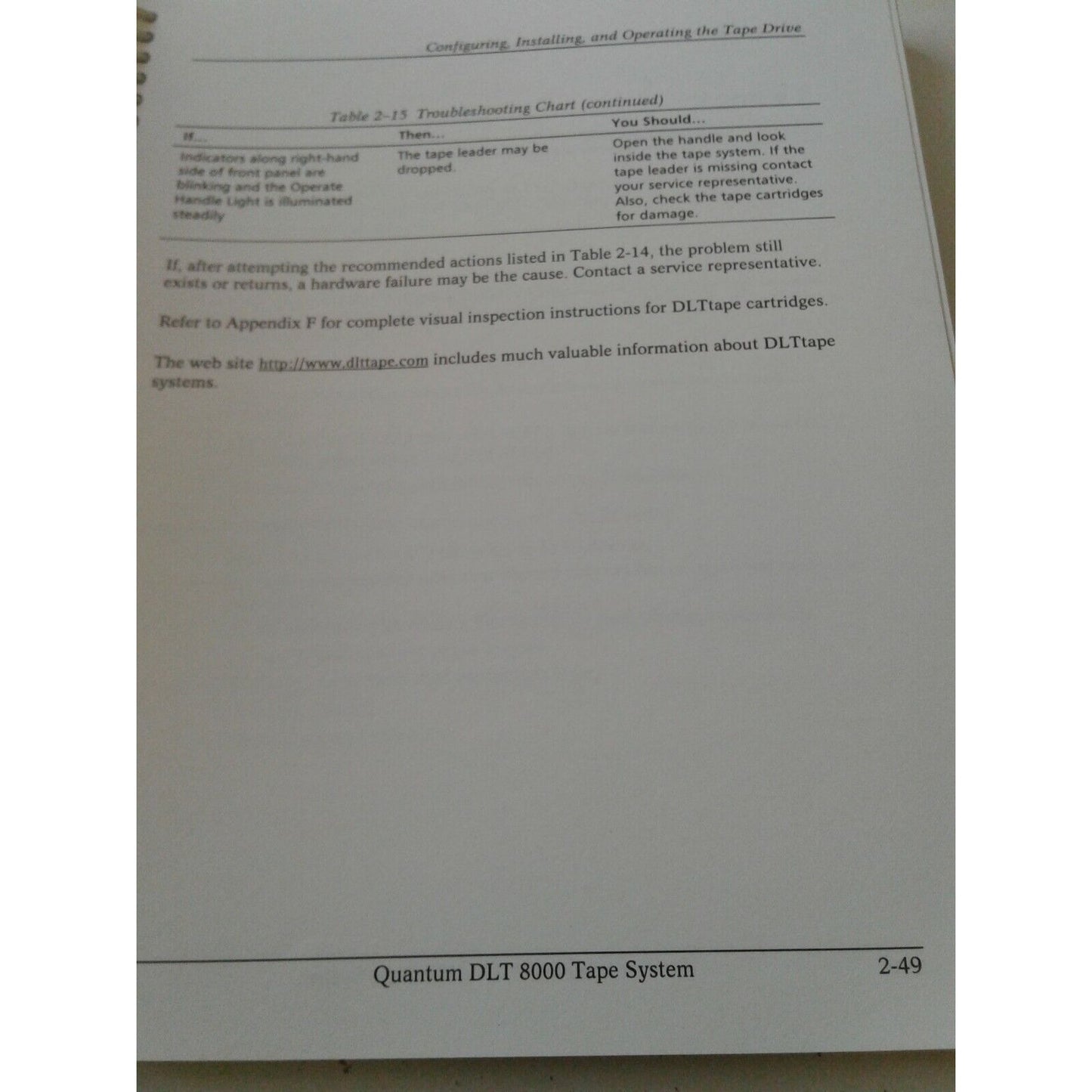 Quantum DLT 8000 Tape System Product Manual 1999