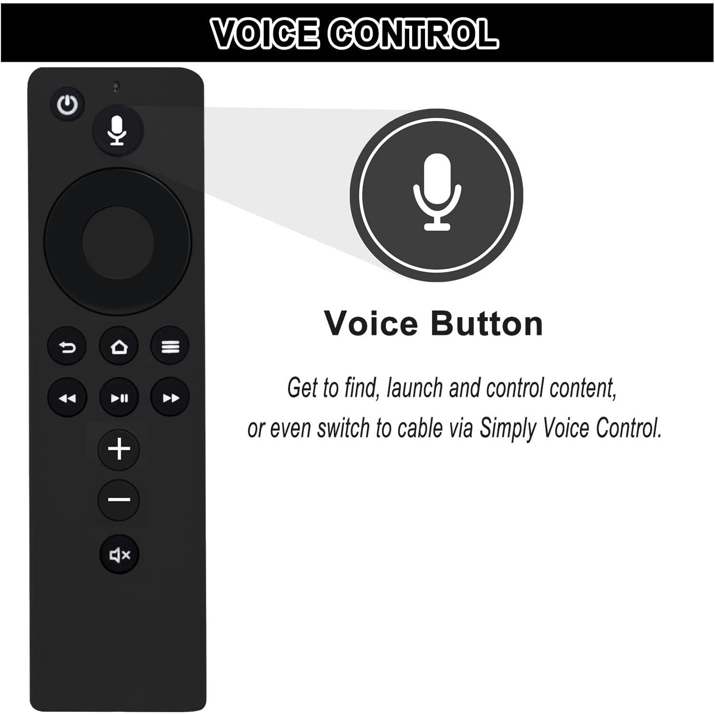 Replacement Voice Remote Control (2nd GEN) L5B83H with Power and Volume Control fit for Fire 2nd Gen TV Cube and Fire TV Stick,1st Gen