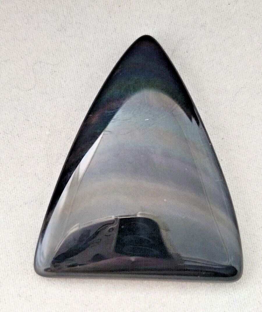 Gemstones Loose Obsidian  Cabochon 8.9 gr Pendant Size 40 mm x 32 mm x 5 mm
