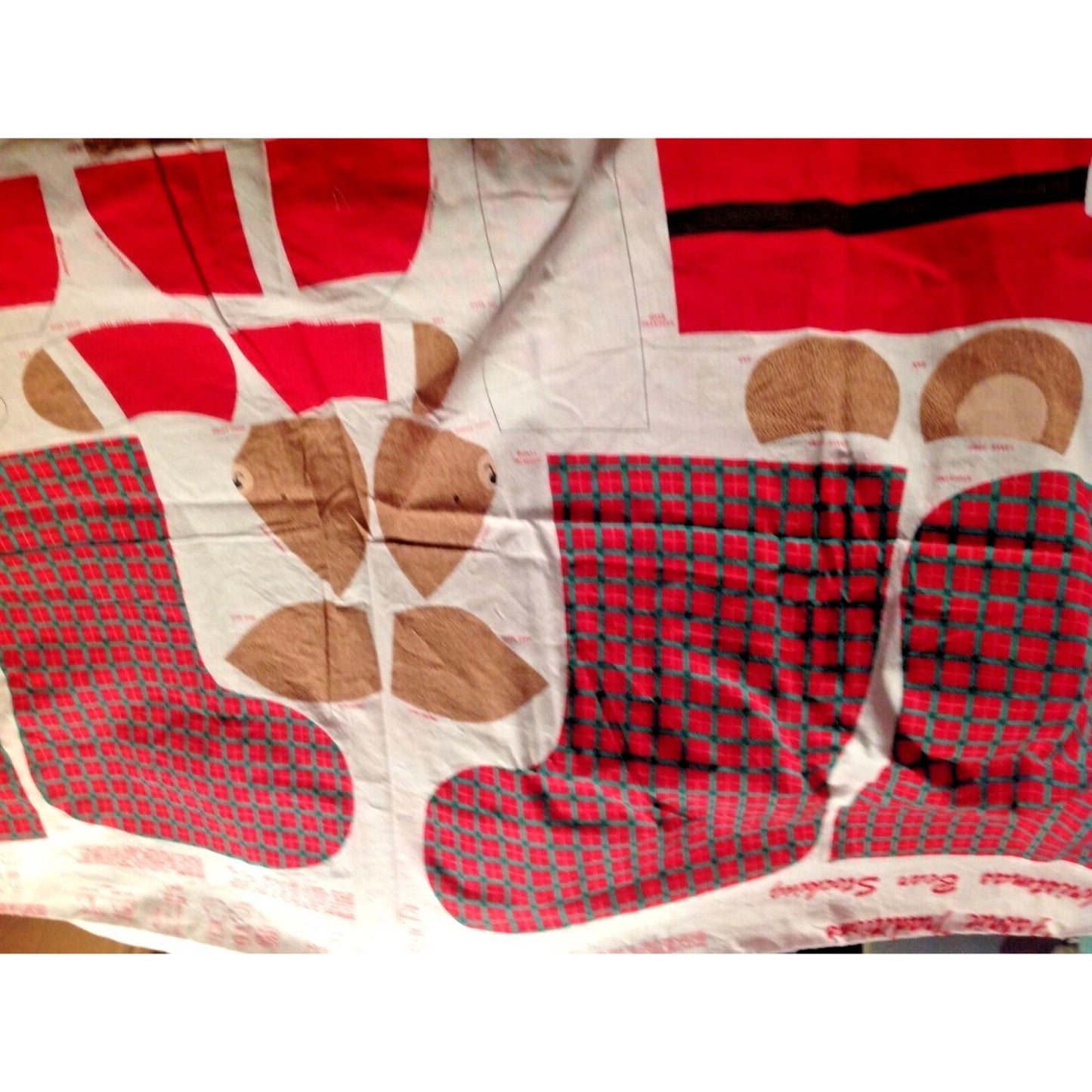 Material Fabric Christmas Stocking Bear Santa Pattern Instructions