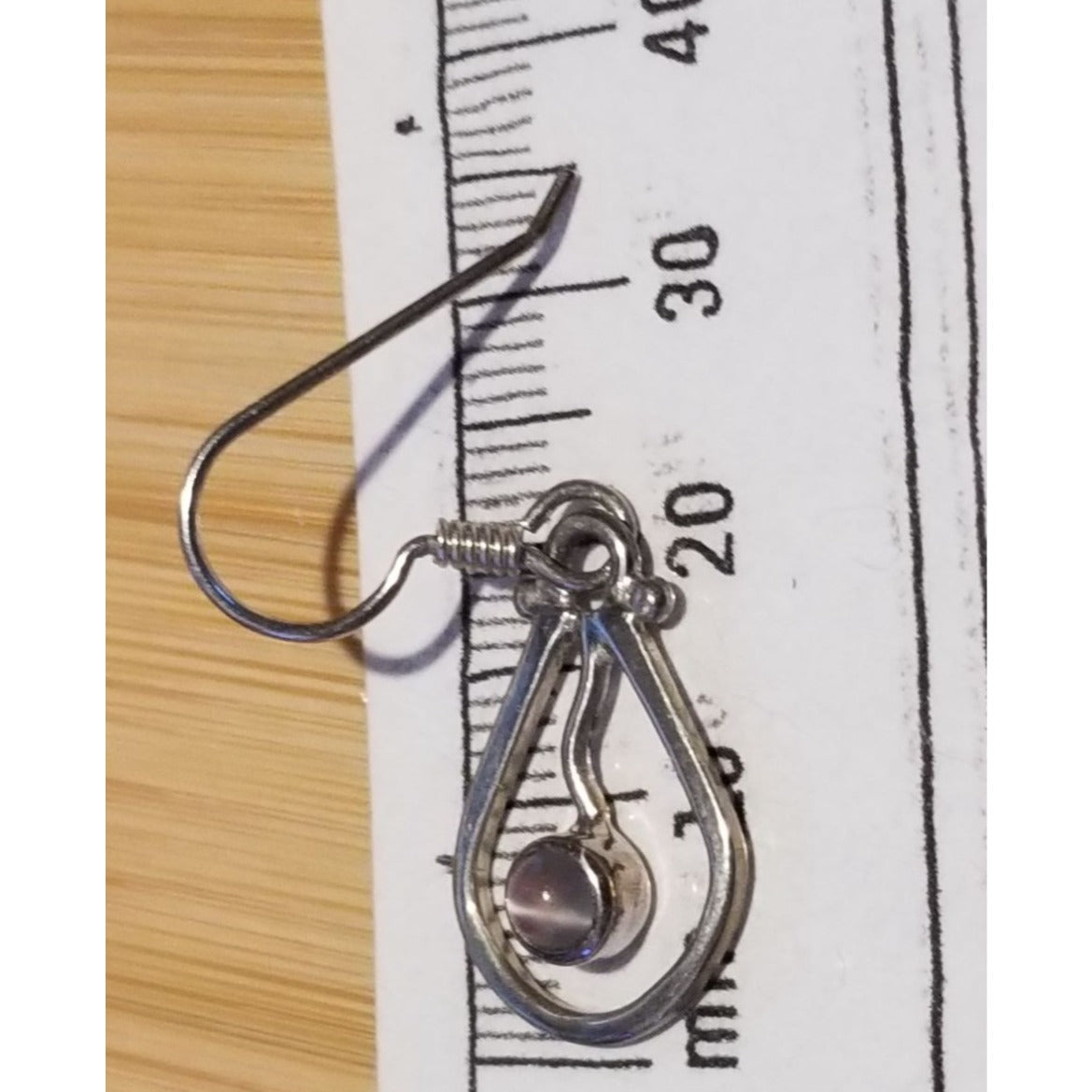 Earrings MoonStone  3  Gr 14.5 ct  20 mm  x 15 mm  Silver 925 Oval  5 mm Stone