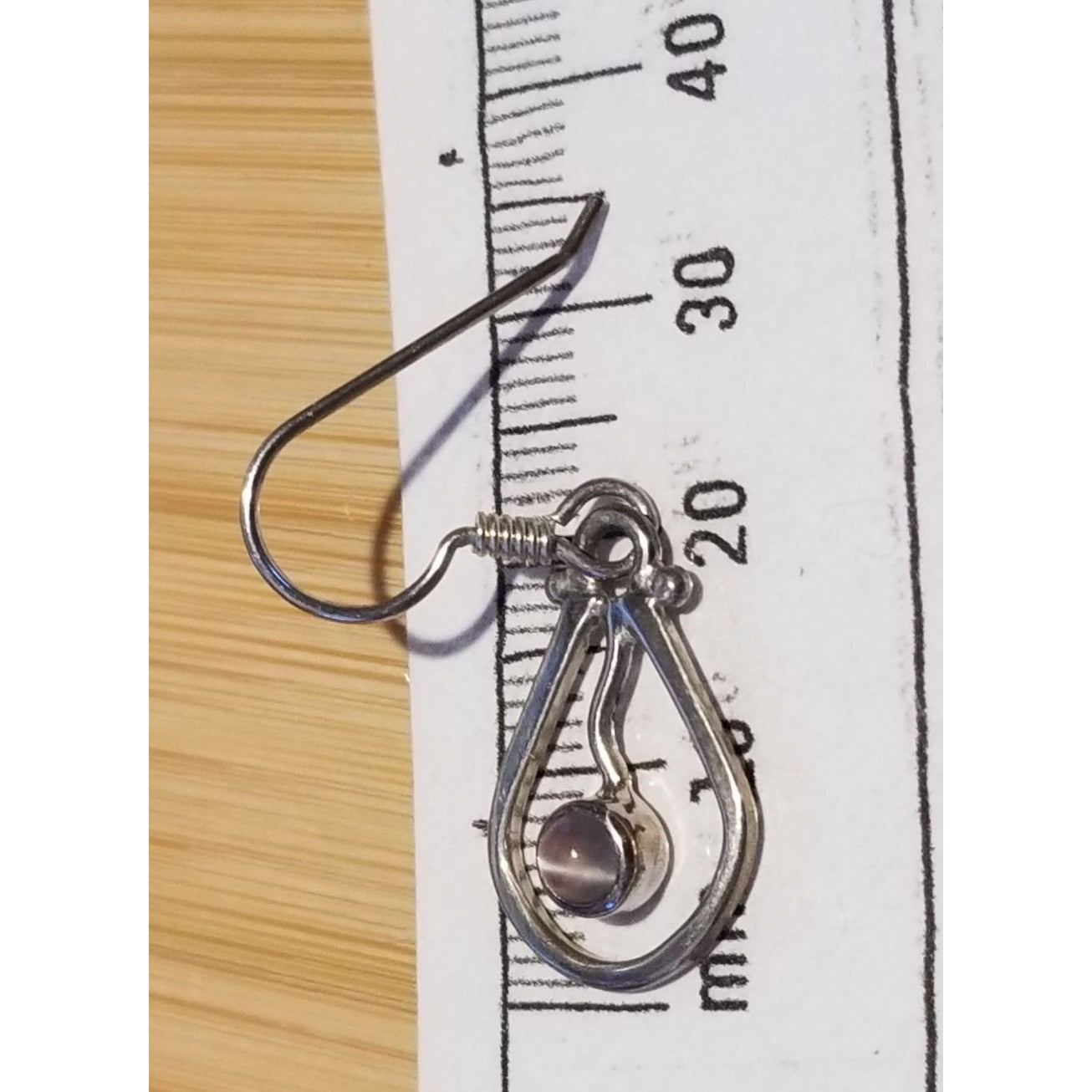 Earrings MoonStone  3  Gr 14.5 ct  20 mm  x 15 mm  Silver 925 Oval  5 mm Stone