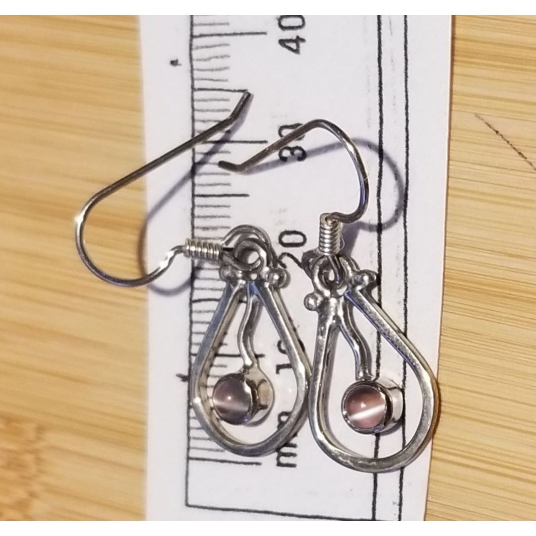 Earrings MoonStone  3  Gr 14.5 ct  20 mm  x 15 mm  Silver 925 Oval  5 mm Stone