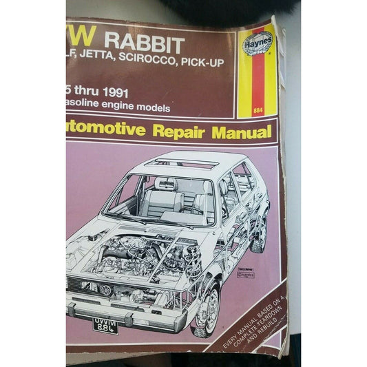 1975 -1991  Haynes Volkswagon Rabbit Golf Scirocco Jetta Pick-up Auto Repair