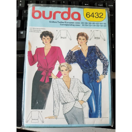 Pattern Burda # 6432 Women s 8 - 20  Blouse