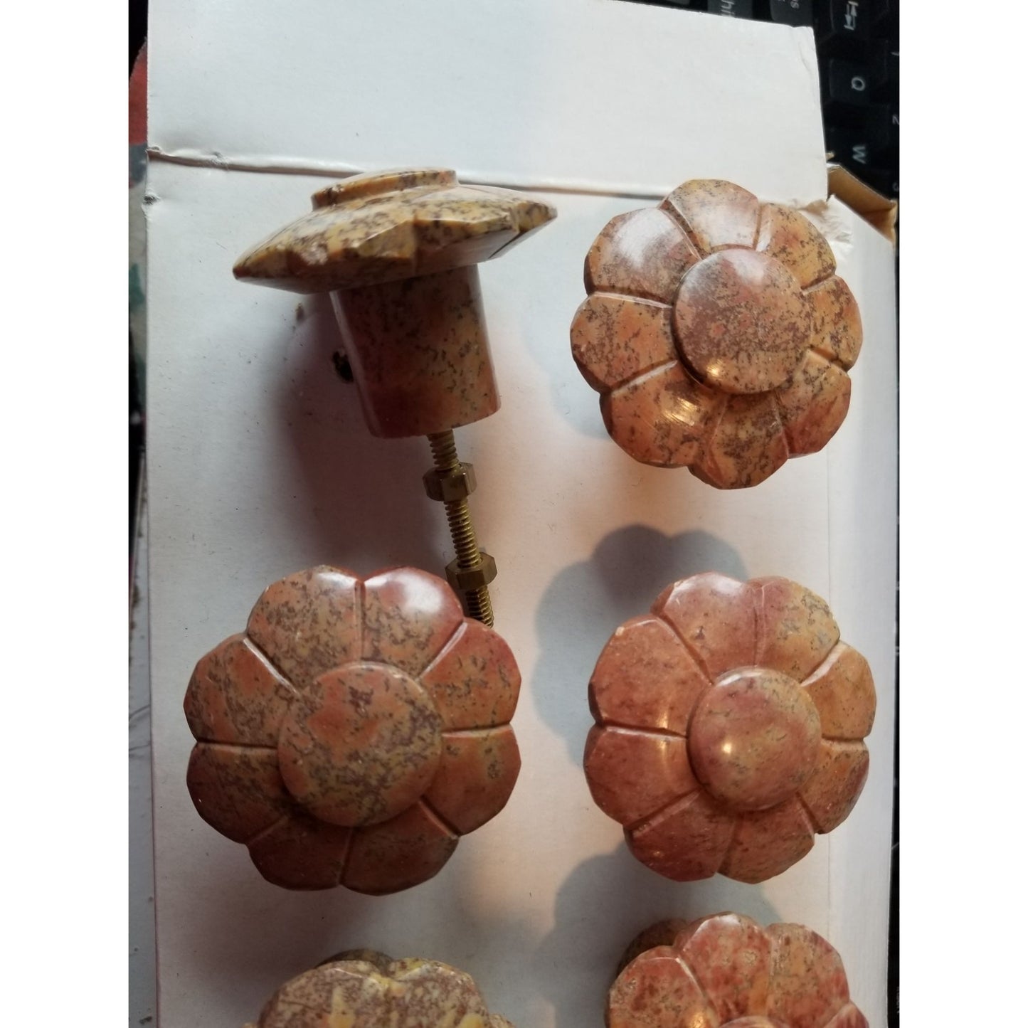 Vintage Draw Pulls Natural Stone By Tradewinds Design Made In India Set Of 6